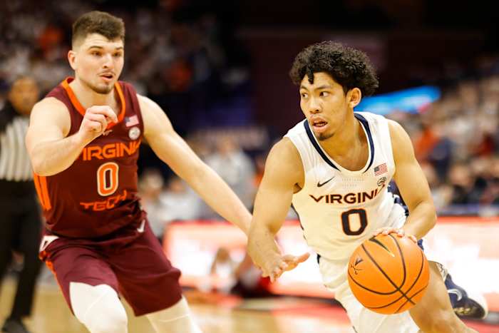 Kihei Clark Virginia Cavaliers men's basketball, Hunter Cattoor Virginia Tech Hokies men's basketball